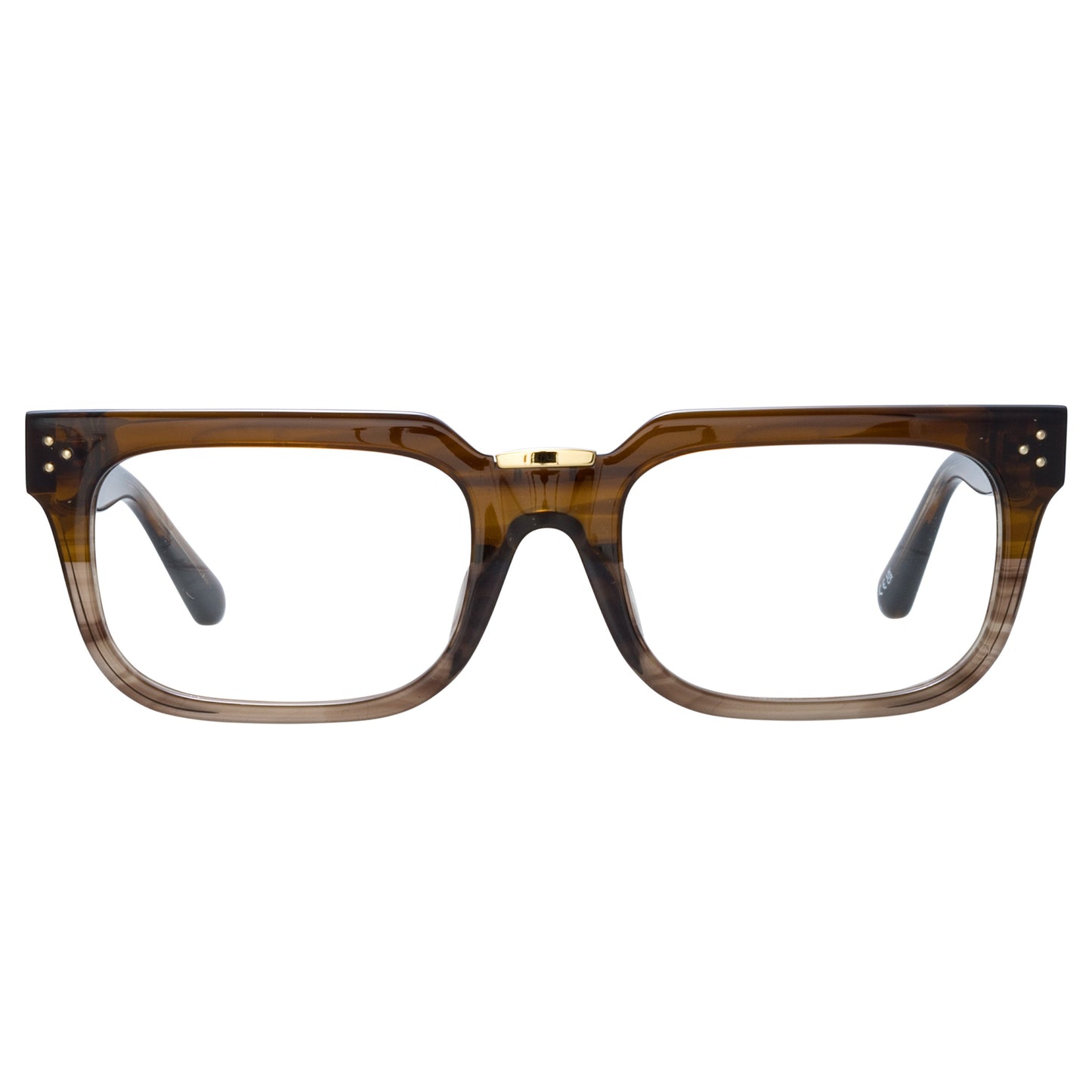 Linda Farrow Yoan Angular Optical Frame in Caramel Horn C2 50