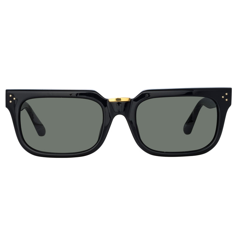 Linda Farrow Yoan Angular Sunglasses in Black C3 50