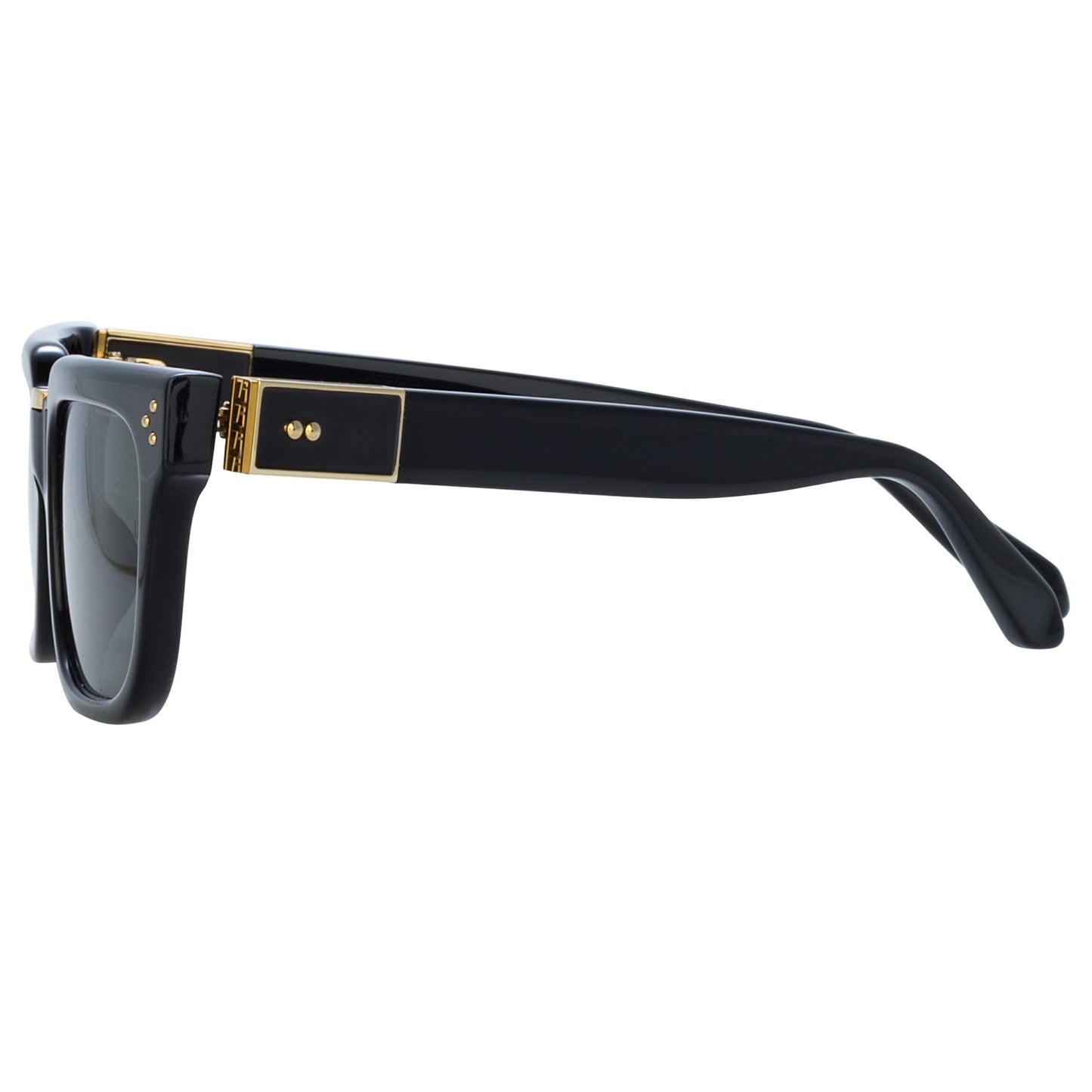 Linda Farrow Yoan Angular Sunglasses in Black C3 50