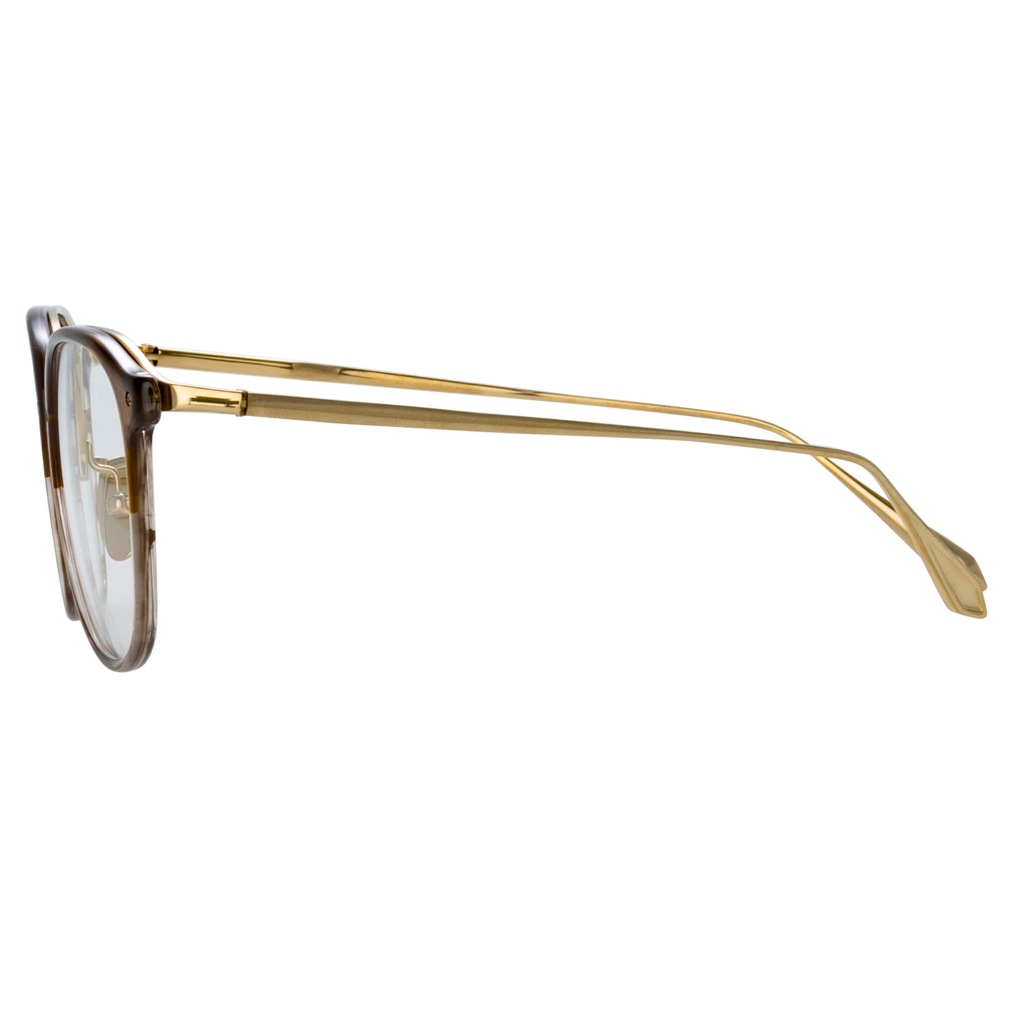 Linda Farrow Park Optical D-Frame in Caramel Horn C3 52