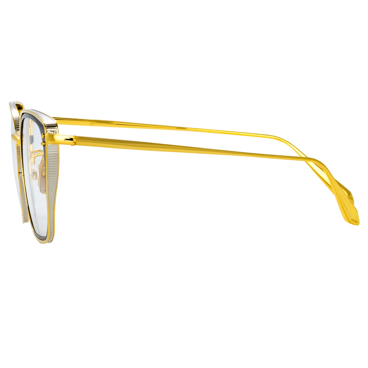 Linda Farrow Hans Square Optical Frame in Yellow Gold C1 51