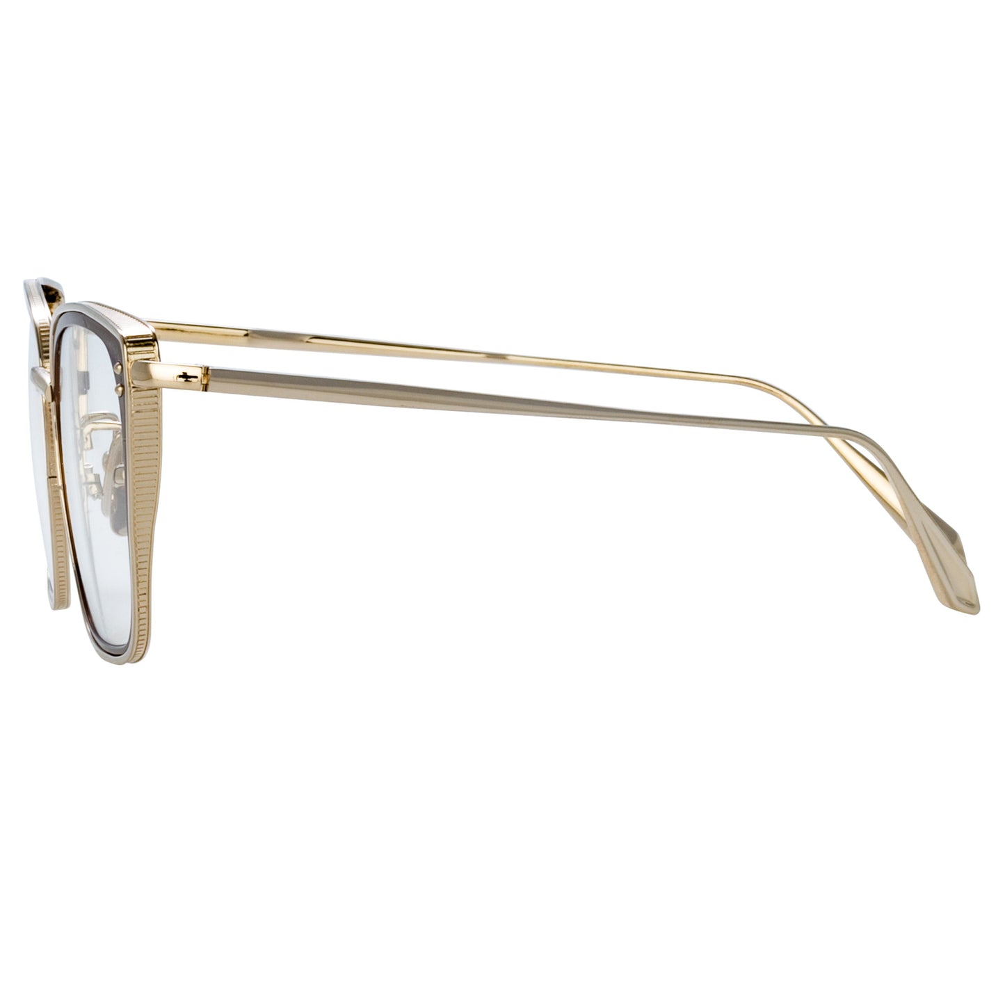 Linda Farrow Hans Square Optical Frame in Light Gold C3 51