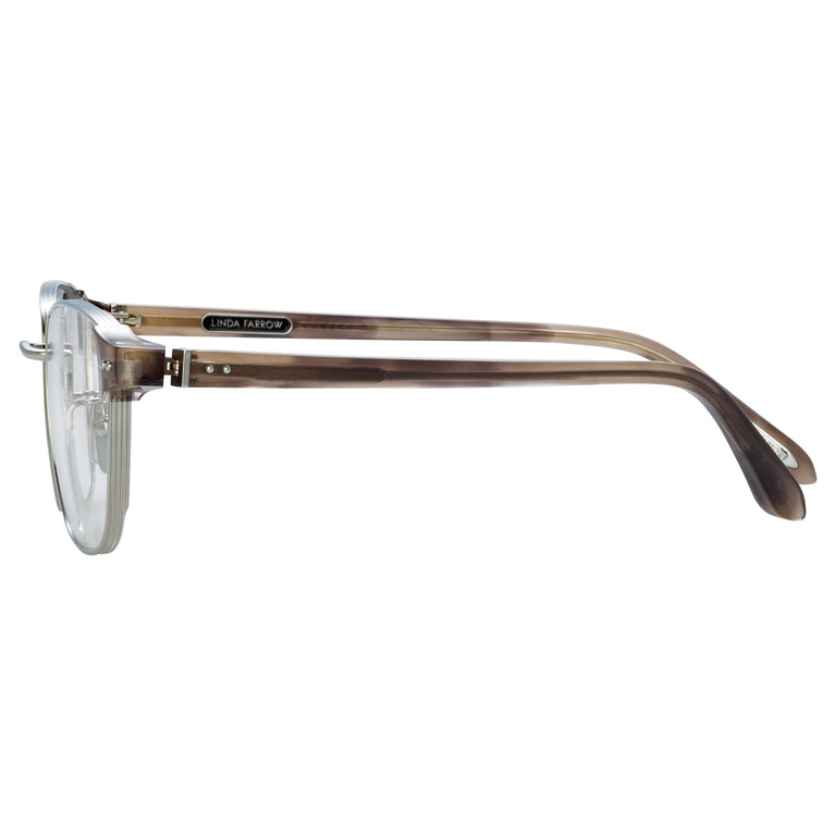 Linda Farrow Alvar Optical D-Frame in Grey Horn C3 53