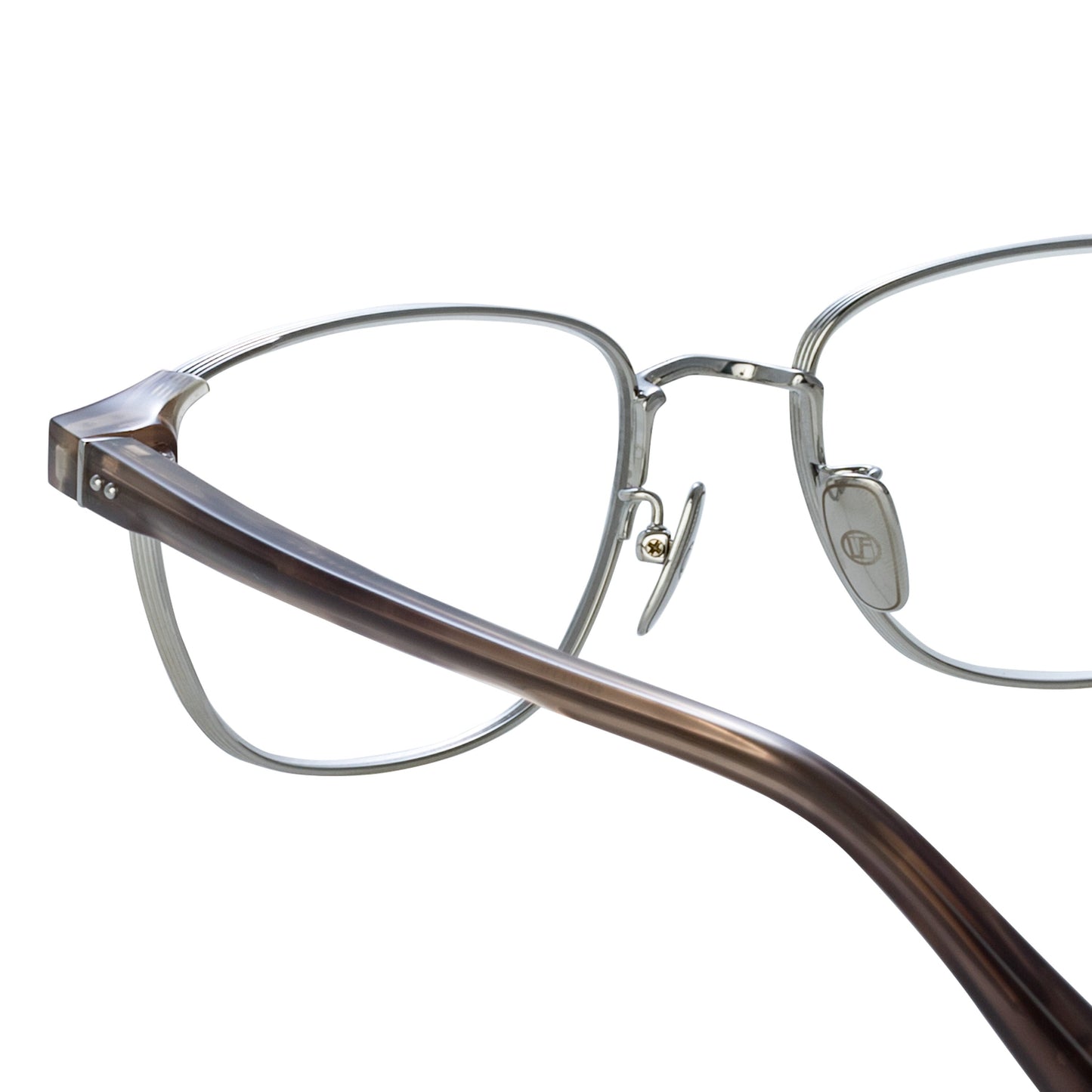 Linda Farrow Alvar Optical D-Frame in Grey Horn C3 53