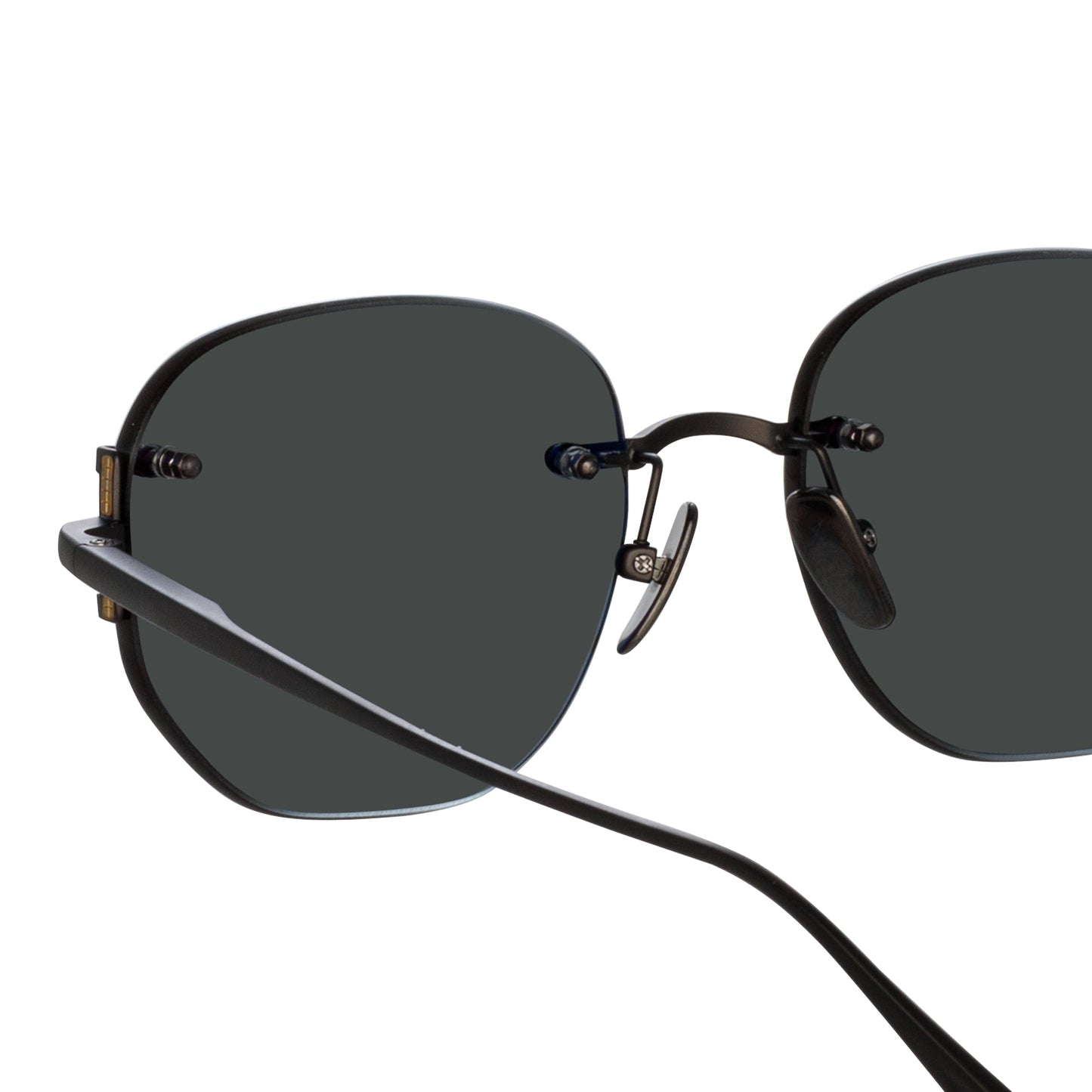 Linda Farrow Men's Sandor Angular Sunglasses in Matt Nickel C1 51