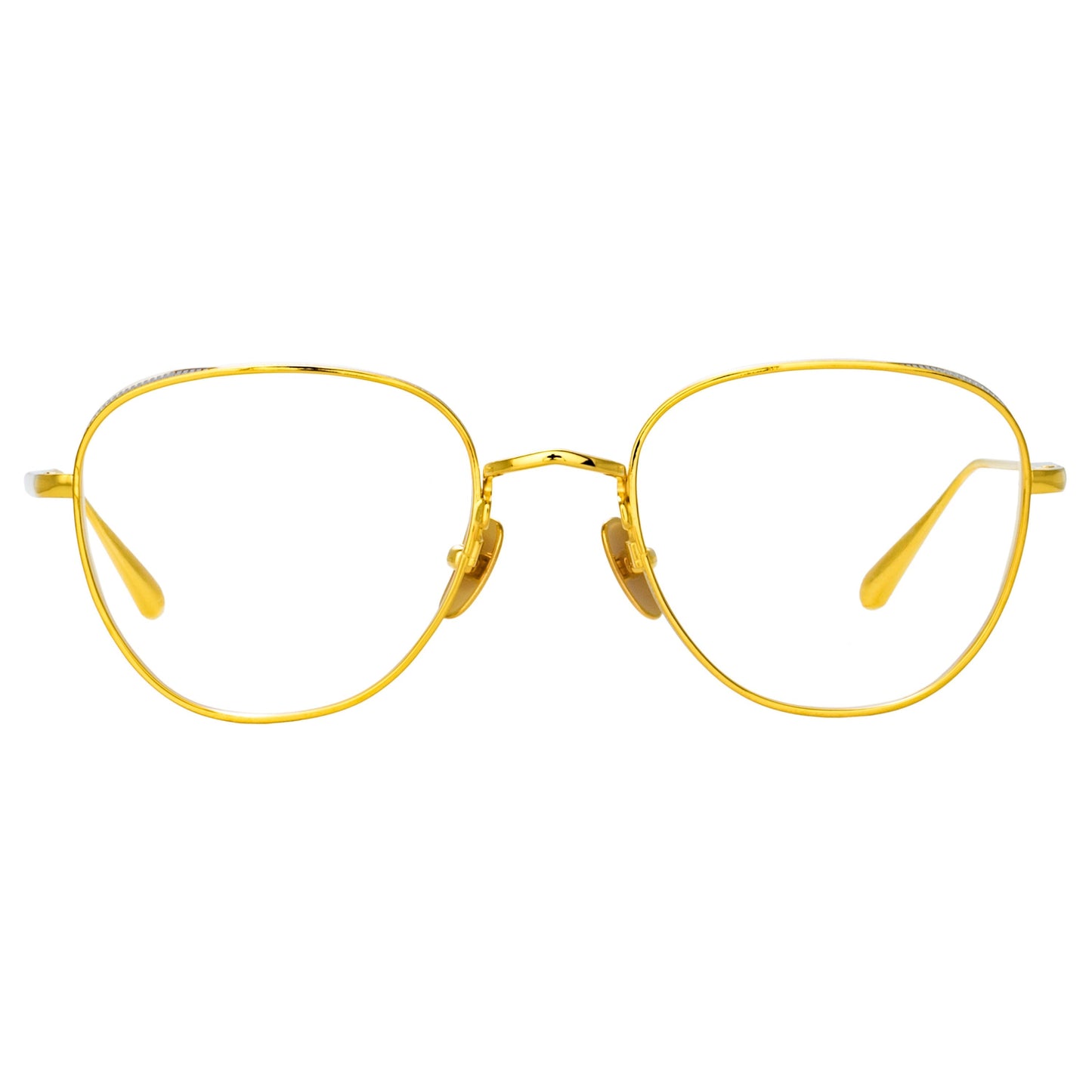 Linda Farrow Hardy Oval Optical Frame in Yellow Gold C4 54