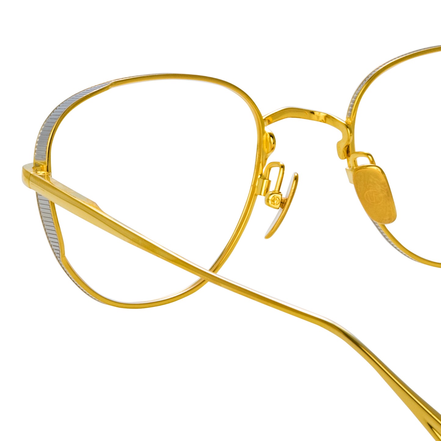 Linda Farrow Hardy Oval Optical Frame in Yellow Gold C4 54