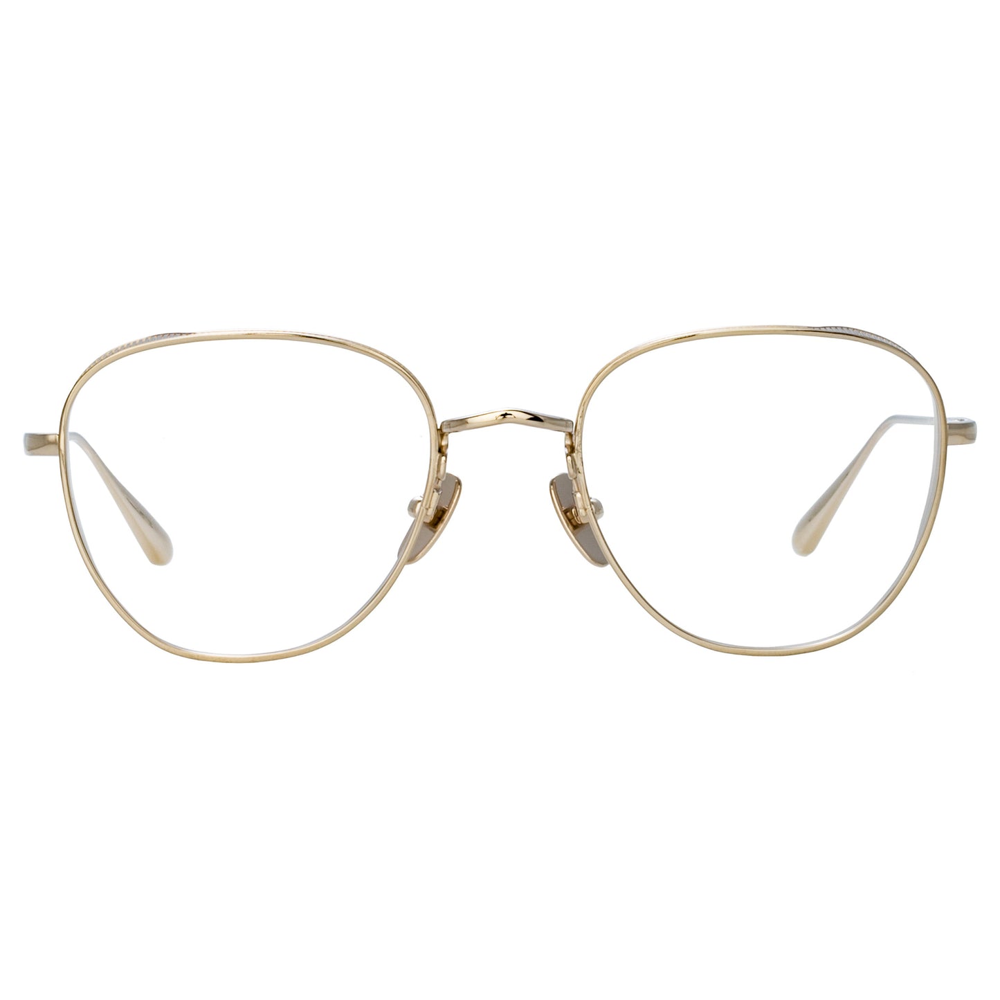 Linda Farrow Hardy Oval Optical Frame in Light Gold C6 54