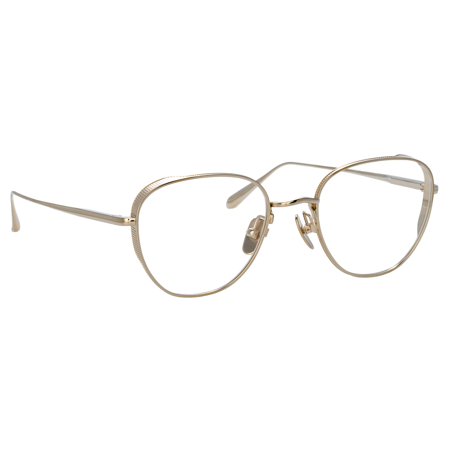 Linda Farrow Hardy Oval Optical Frame in Light Gold C6 54
