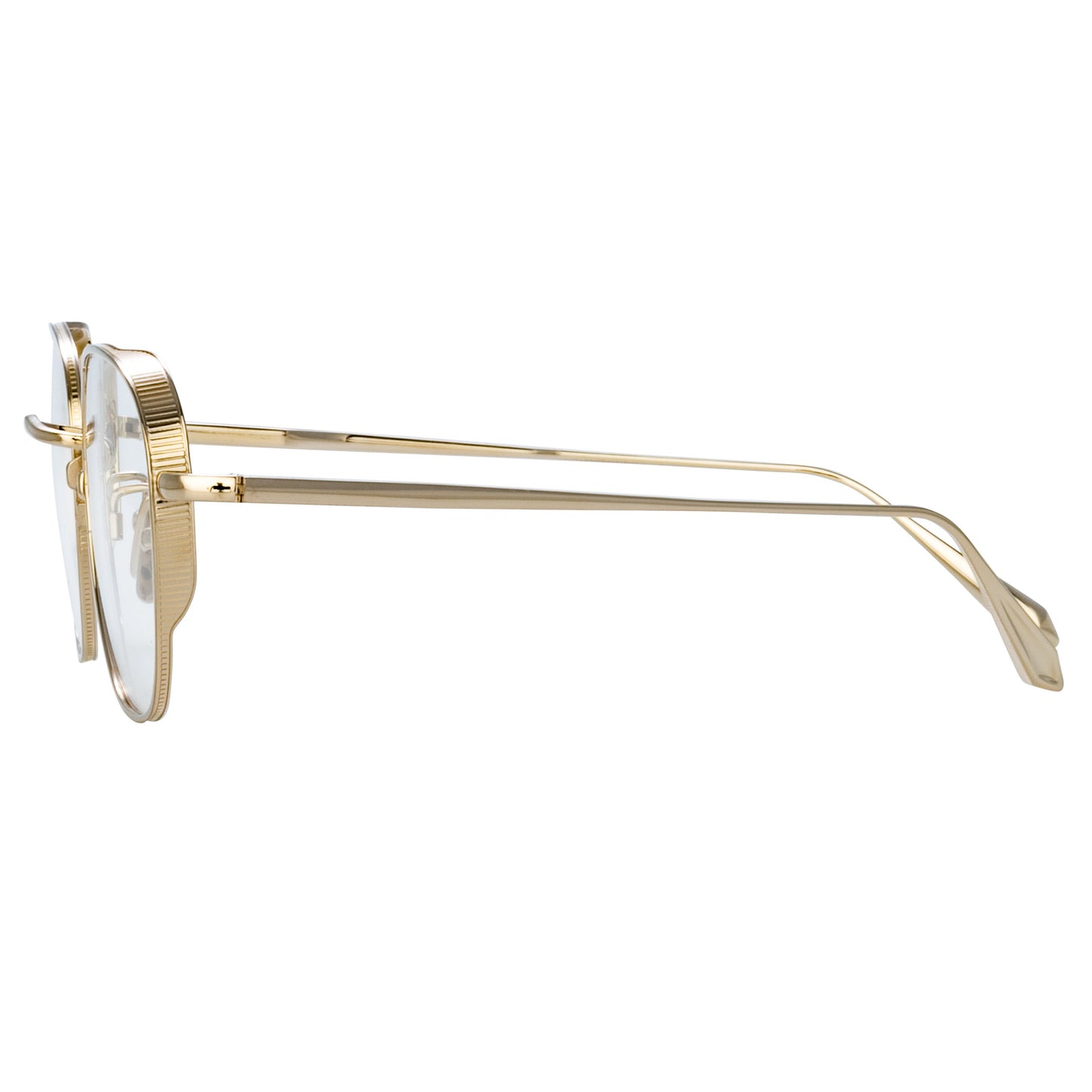 Linda Farrow Hardy Oval Optical Frame in Light Gold C6 54