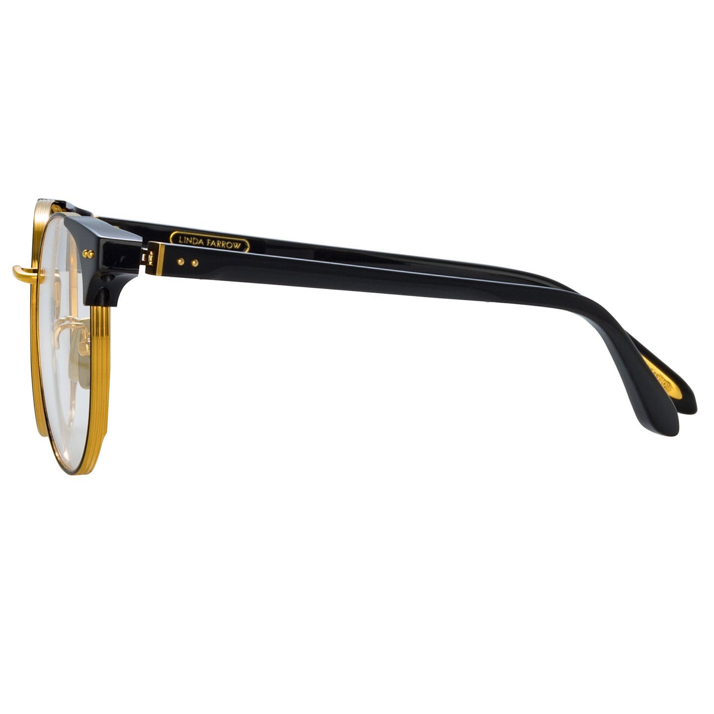 Linda Farrow Spence Oval Optical Frame in Black and Yellow Gold C1 53