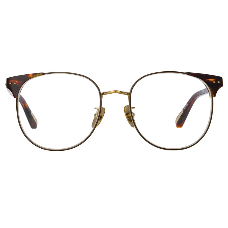 Linda Farrow Spence Oval Optical Frame in Tortoiseshell C2 53