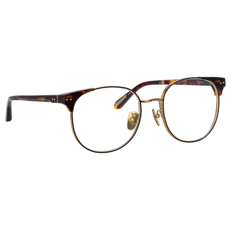 Linda Farrow Spence Oval Optical Frame in Tortoiseshell C2 53