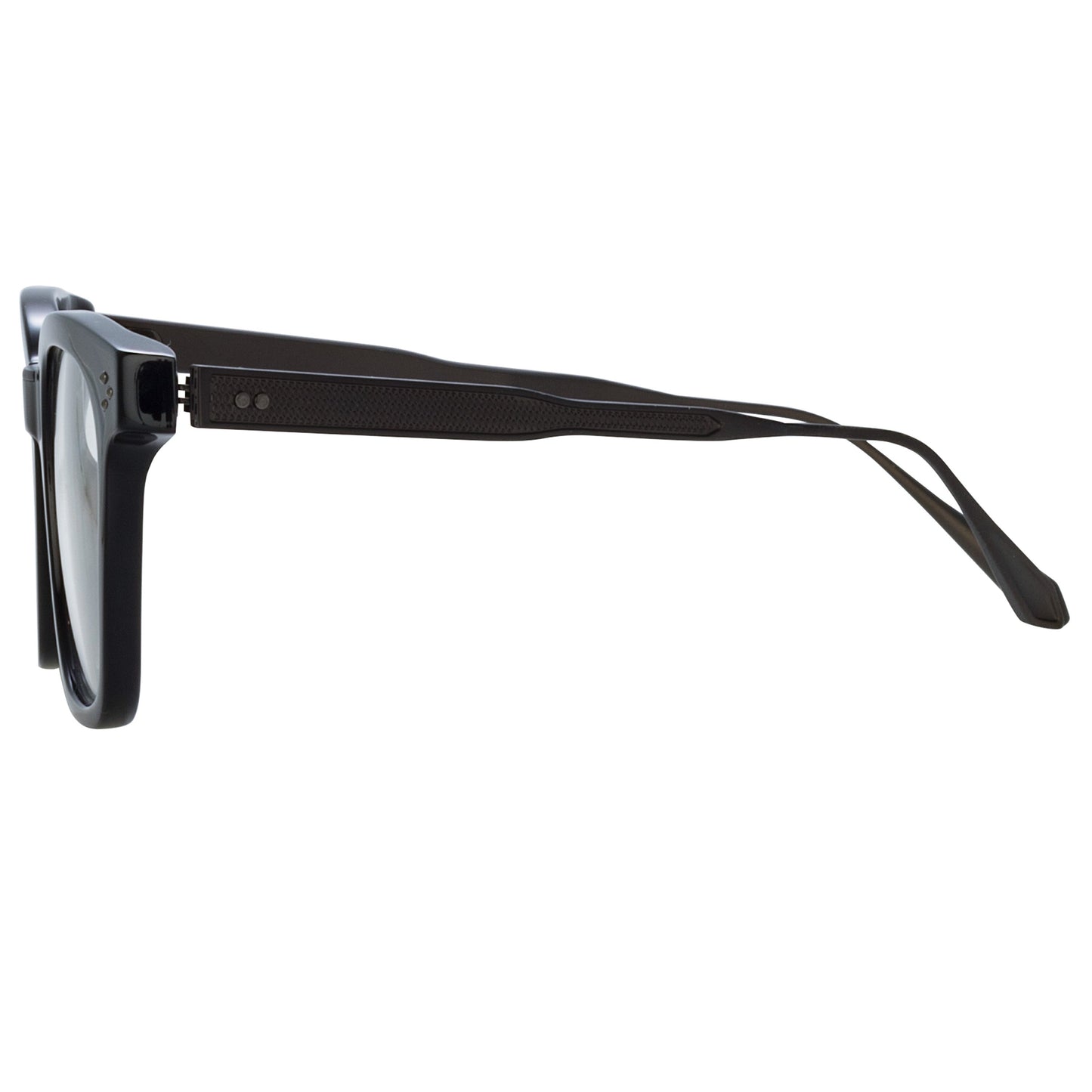 Linda Farrow Men's Evans Optical D-Frame in Black and Matt Nickel C3 50