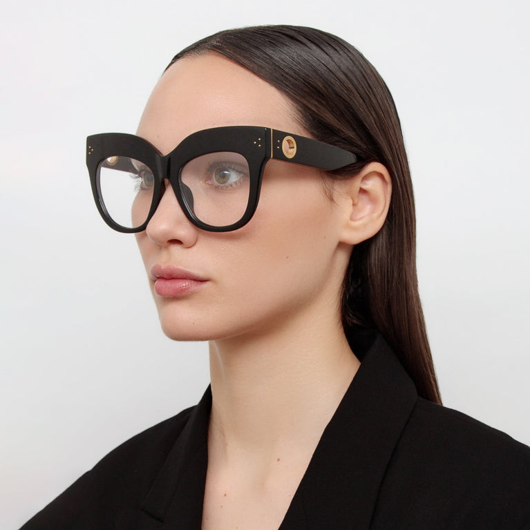 Linda Farrow The Dunaway | Oversized Optical Frame in Black (C14) C1 56