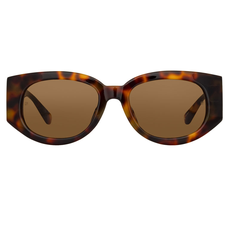 Linda Farrow The Debbie | D-Frame Sunglasses in Tortoiseshell (C2) C2 54