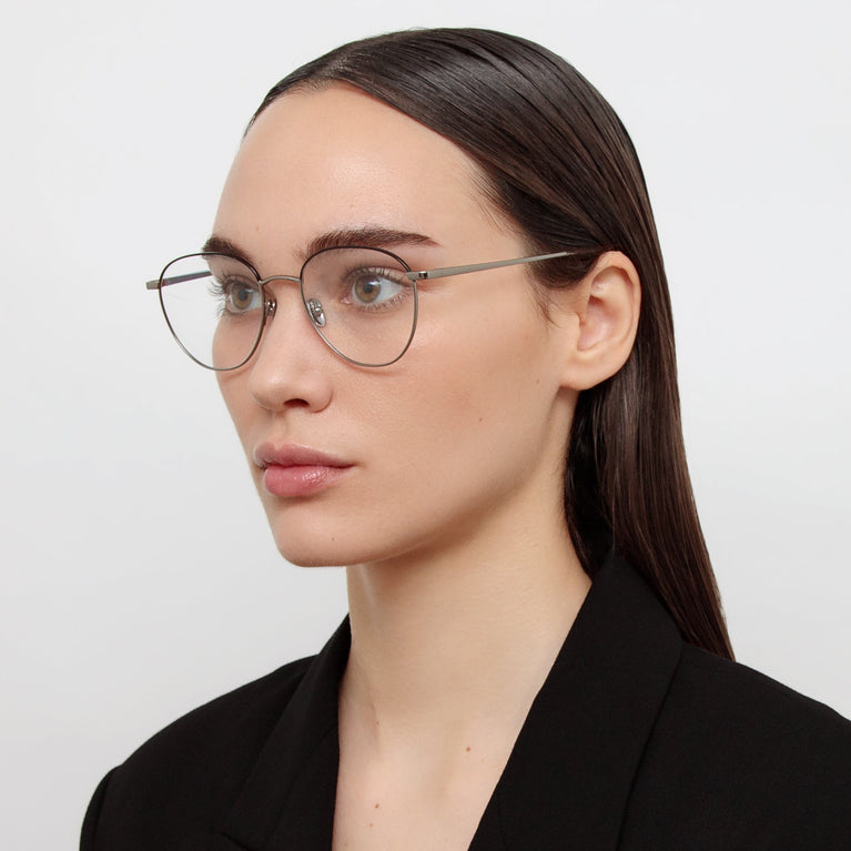 Linda Farrow The Raif | Square Optical Frame in White Gold (C25)  52