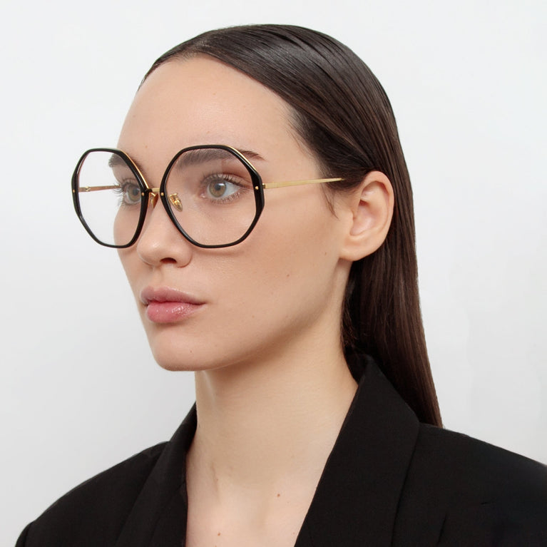 Linda Farrow The Alona | Oversized Optical Frame in Black (C10)  5