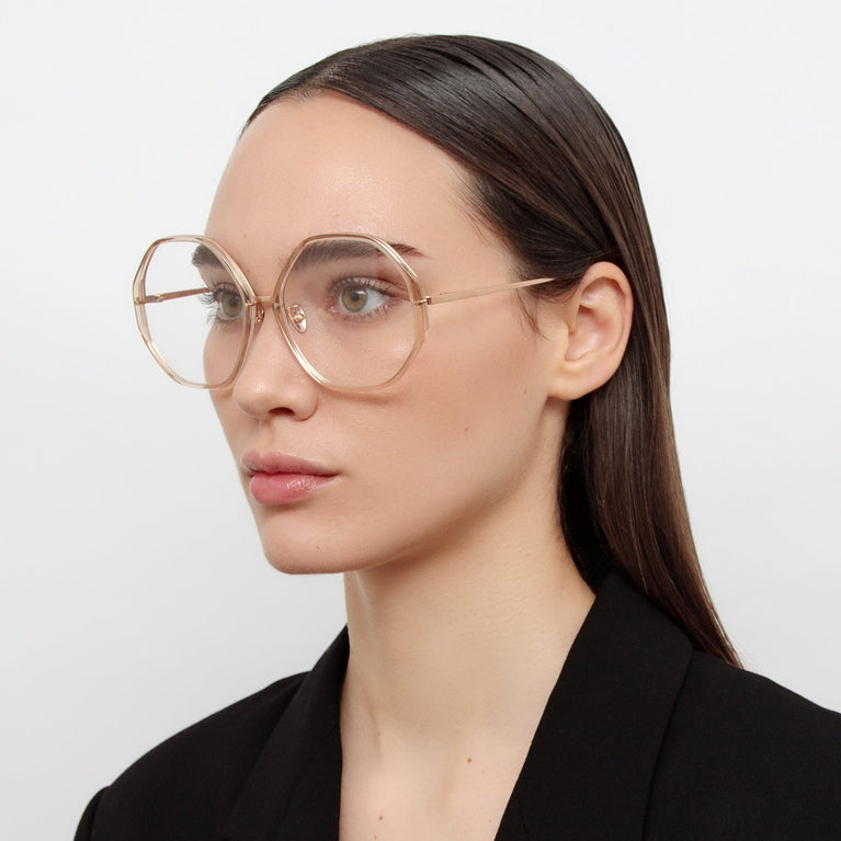 Linda Farrow The Alona | Oversized Optical Frame in Clear (C12)  5