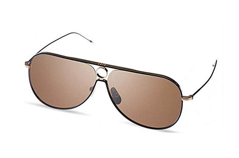 Thom Browne TB-115 02 WHITE GOLD-NAVY DARK BROWN