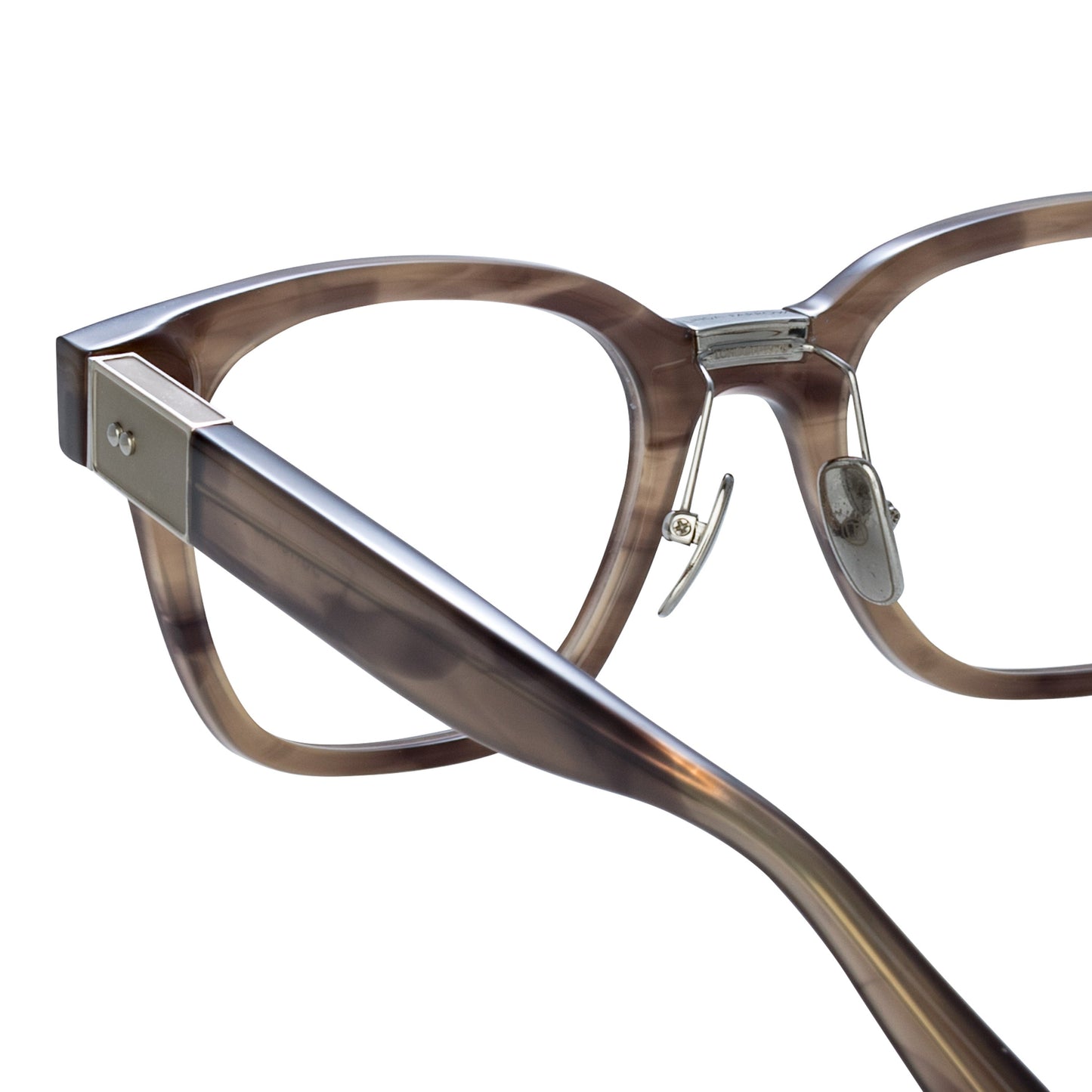 Linda Farrow Sanchez Optical Frame in Grey Horn AC 52