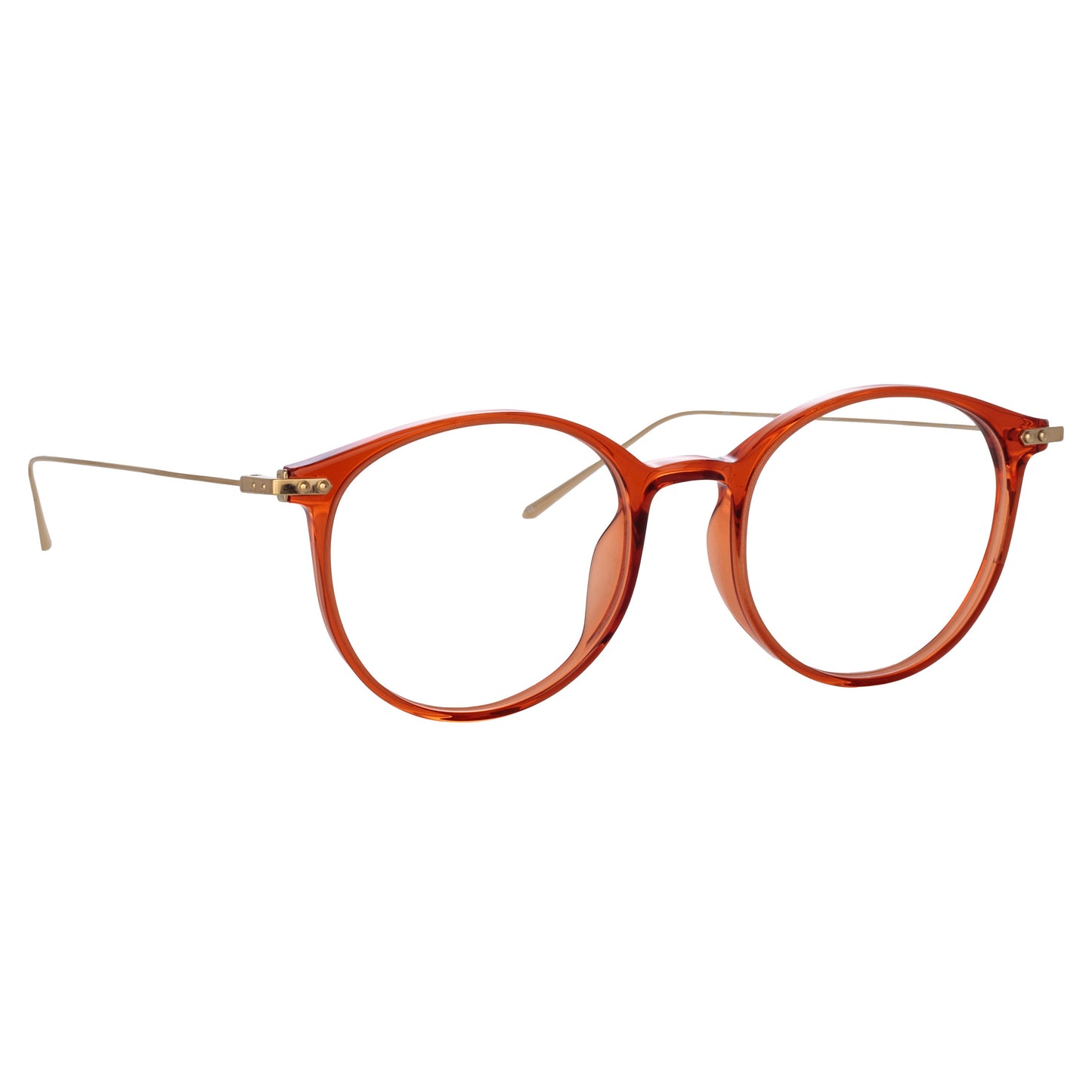 Linda Farrow Men's Gray Oval Optical Frame in Amber (Asian Fit)