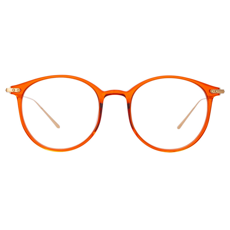 Linda Farrow Men's Gray Oval Optical Frame in Amber