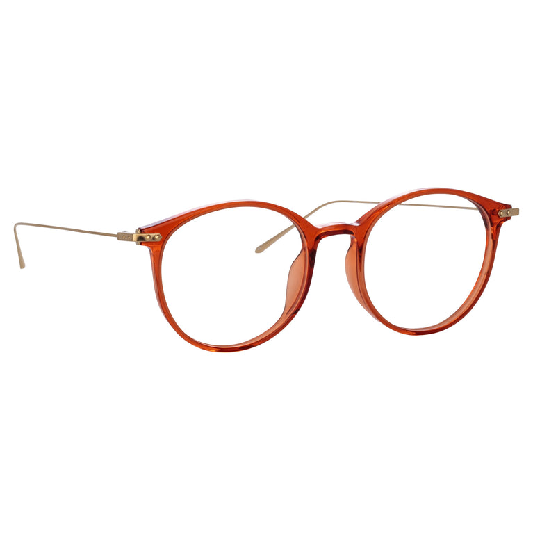 Linda Farrow Men's Gray Oval Optical Frame in Amber