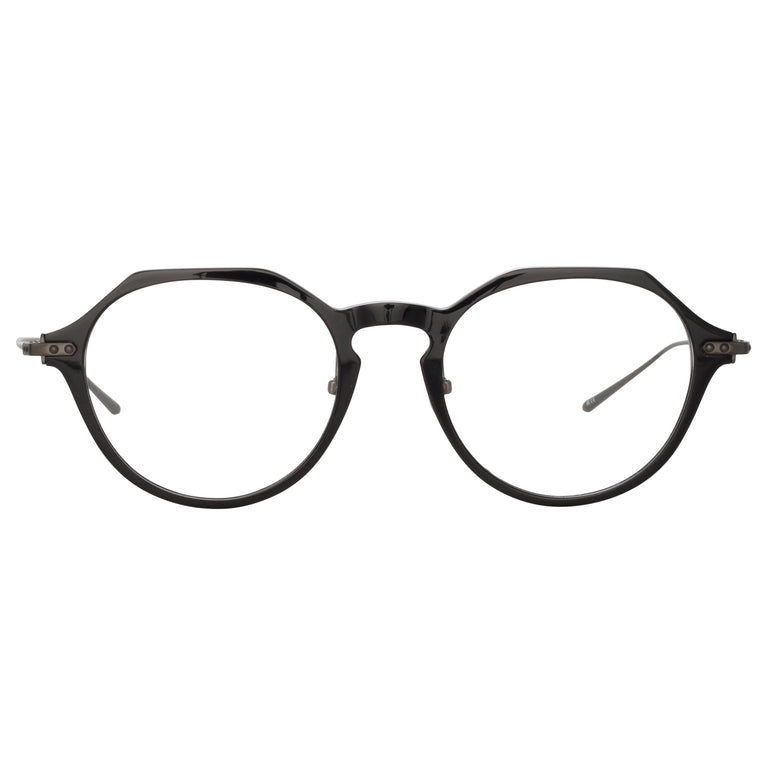 Linda Farrow Wren Oval Optical A Frame in Black and Nickel