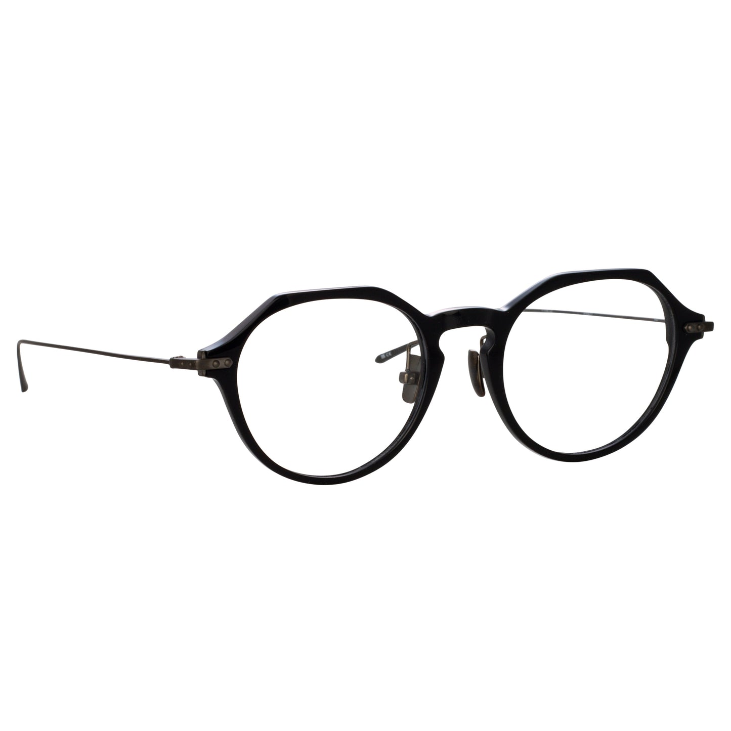 Linda Farrow Wren Oval Optical A Frame in Black and Nickel