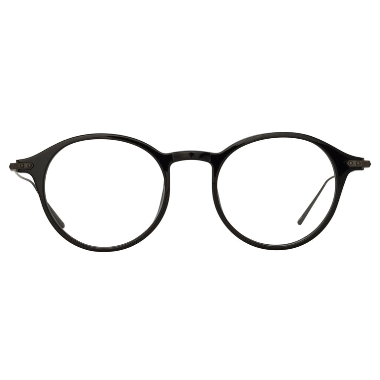 Linda Farrow Arris Oval Optical Frame in Matt Nickel