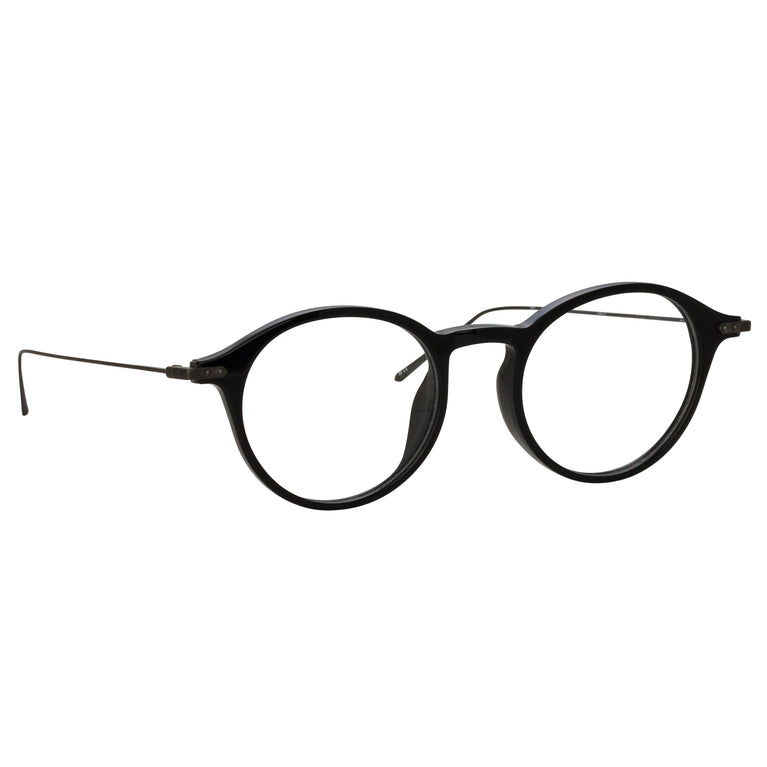 Linda Farrow Arris Oval Optical Frame in Matt Nickel