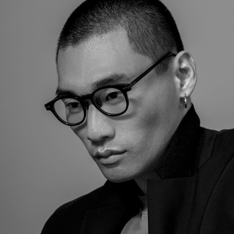 Linda Farrow Bay Optical D-Frame in Black and Nickel (Asian Fit)
