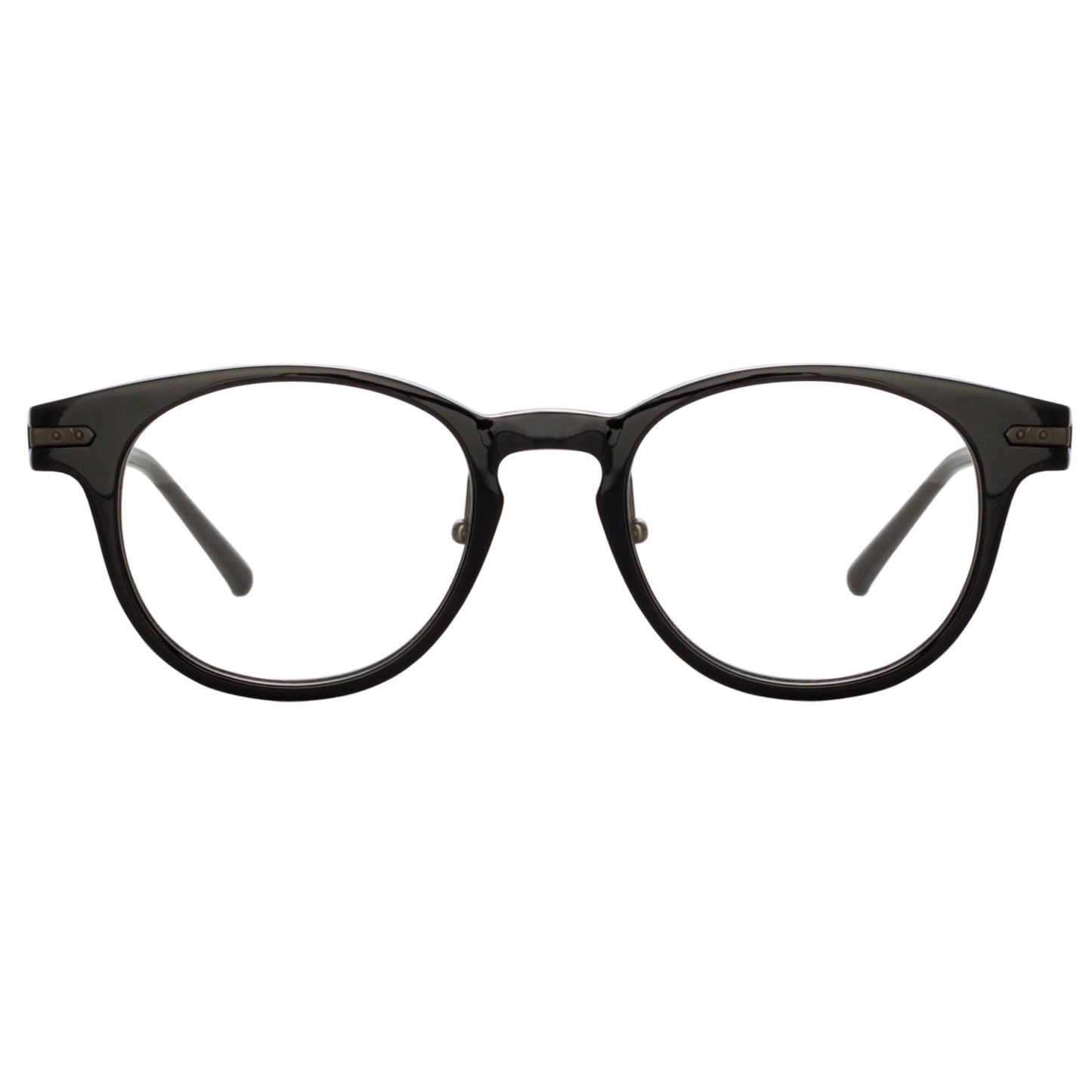 Linda Farrow Bay Optical D-Frame in Black and Nickel (Asian Fit)