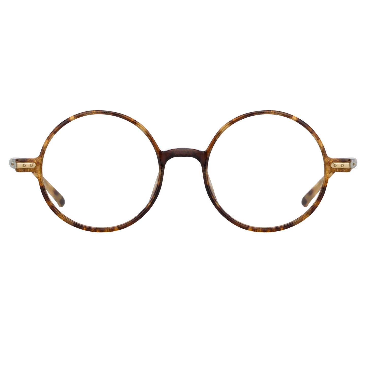 Linda Farrow Spire A Round Optical Frame in Tobacco Tortoiseshell