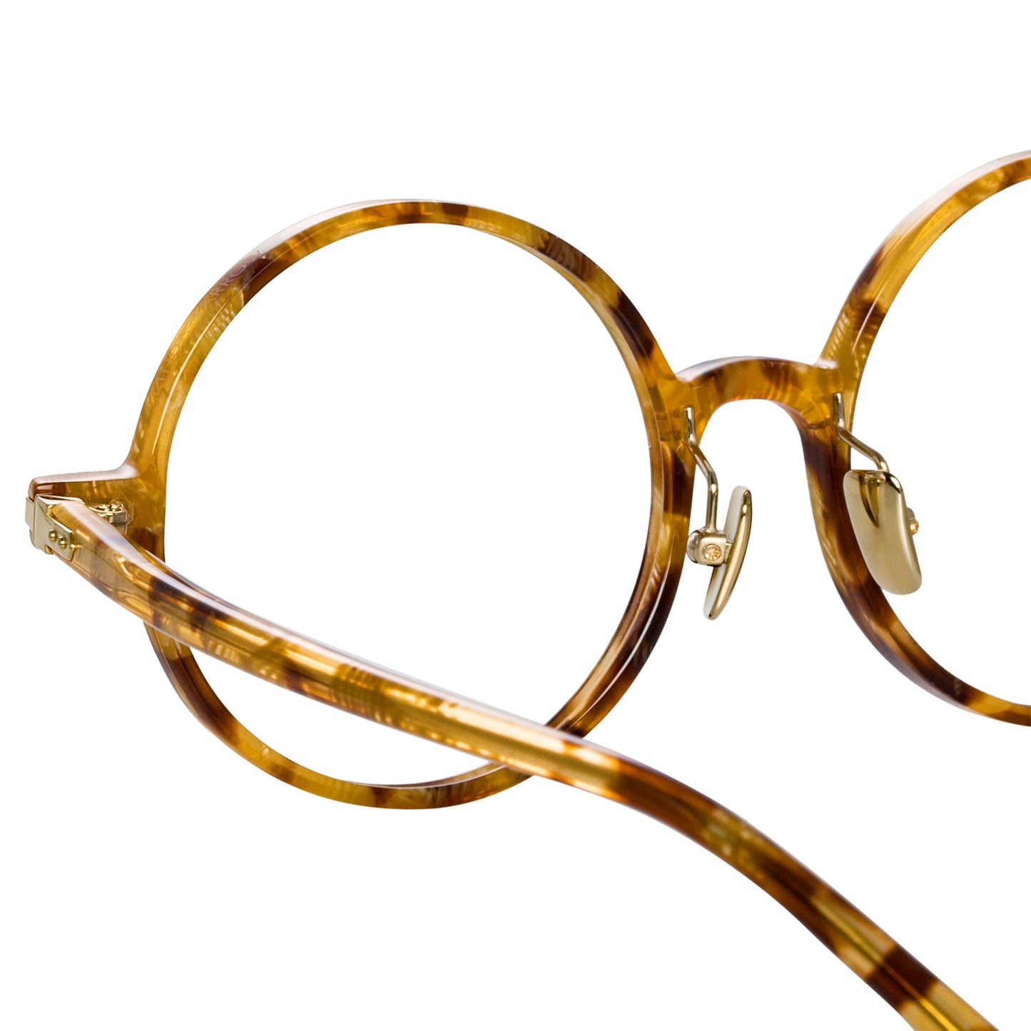 Linda Farrow Spire A Round Optical Frame in Tobacco Tortoiseshell
