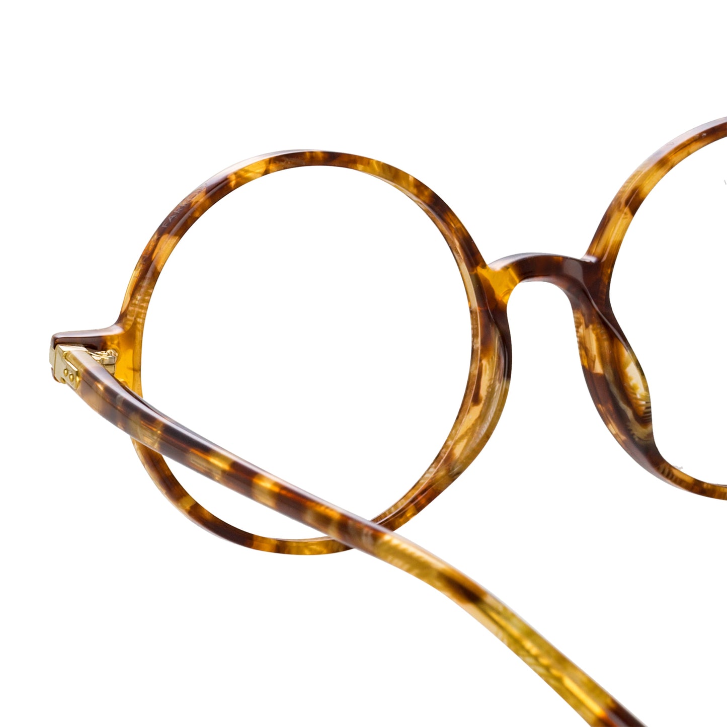 Linda Farrow Spire Round Optical Frame in Tobacco Tortoiseshell