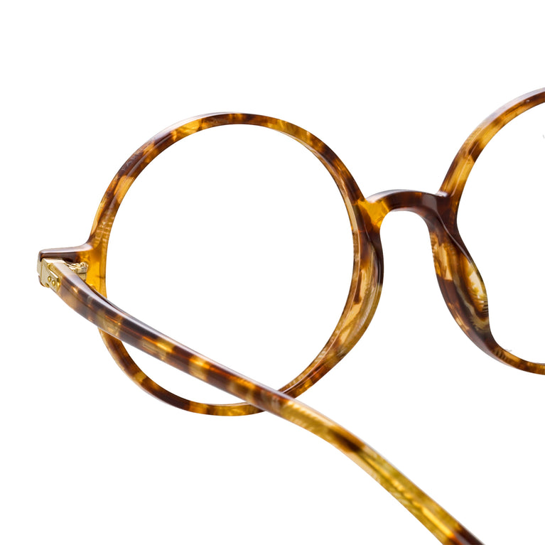 Linda Farrow Spire Round Optical Frame in Tobacco Tortoiseshell