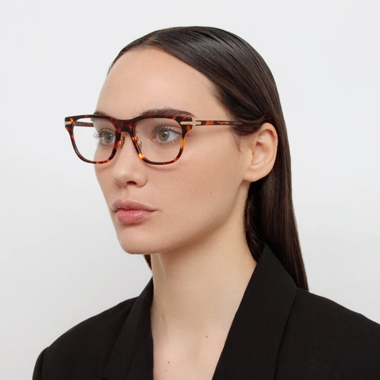 Linda Farrow Cove Optical D-Frame in Tortoiseshell (Asian Fit)  53