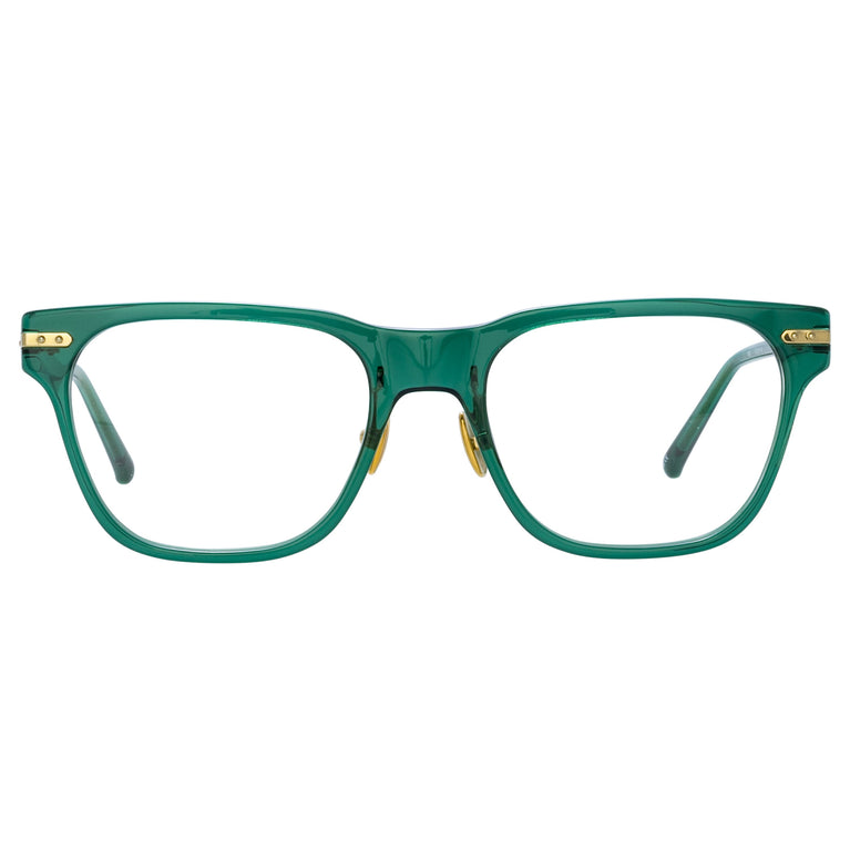 Linda Farrow Cove Optical D-Frame in Bottle Green (Asian Fit)  53