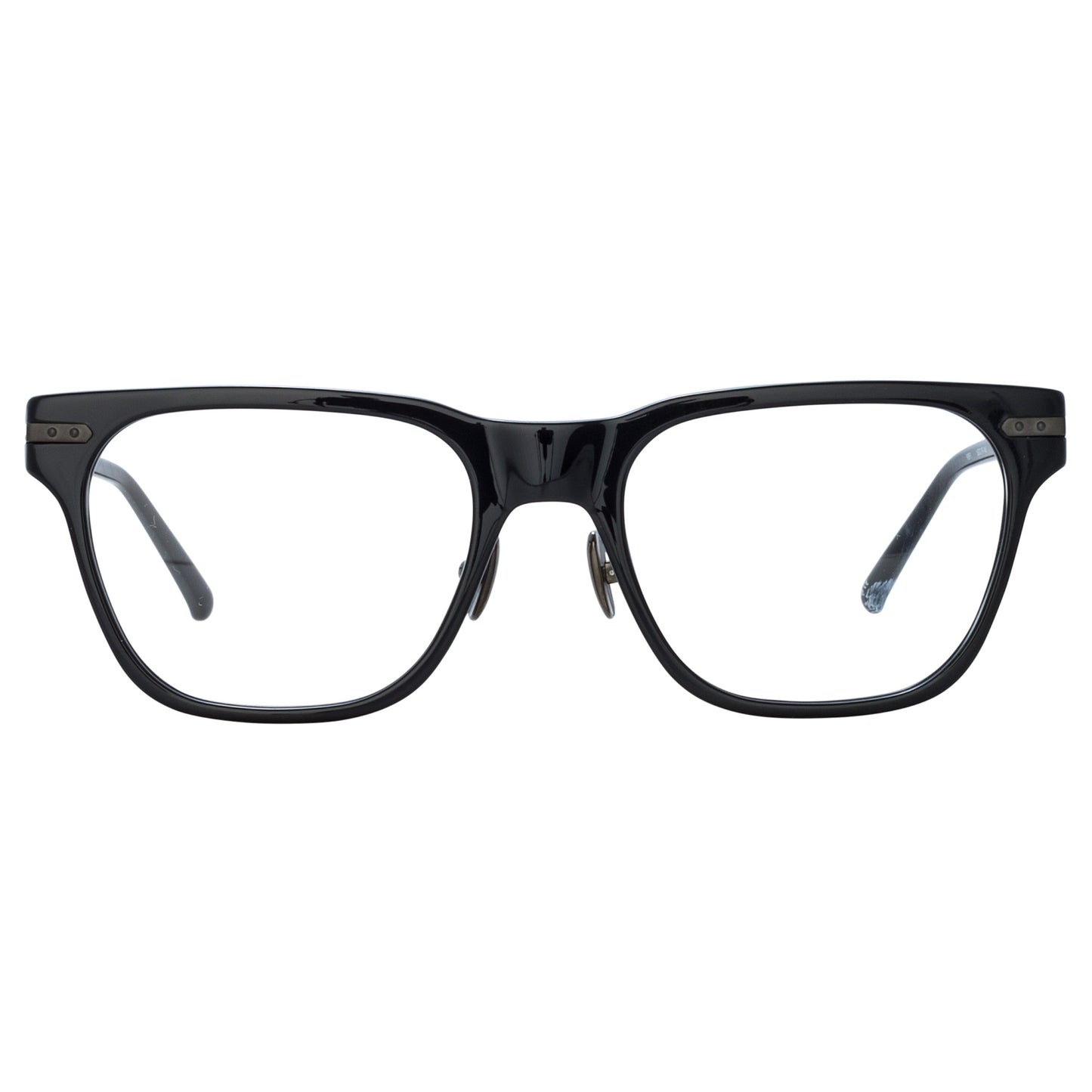 Linda Farrow Cove Optical D-Frame in Black and Matt Nickel (Asian Fit)  53