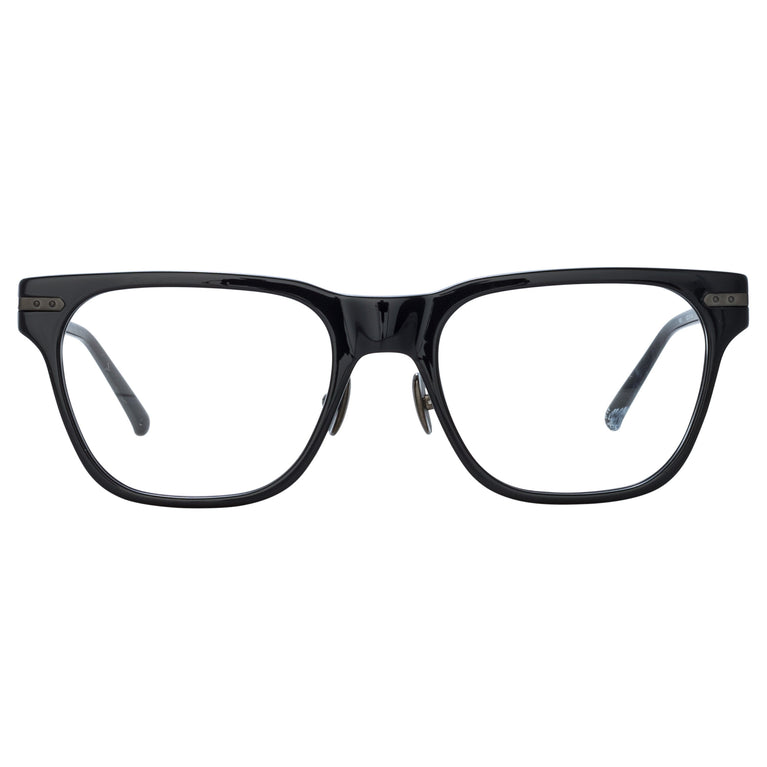 Linda Farrow Cove Optical D-Frame in Black and Matt Nickel (Asian Fit)  53