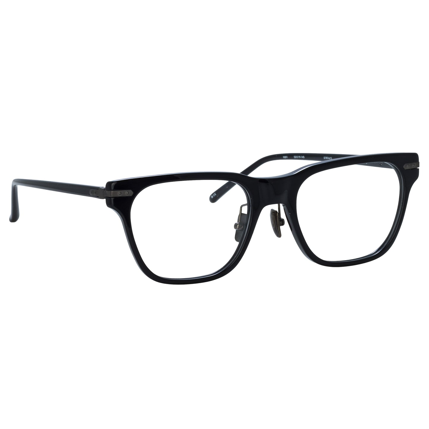 Linda Farrow Cove Optical D-Frame in Black and Matt Nickel (Asian Fit)  53