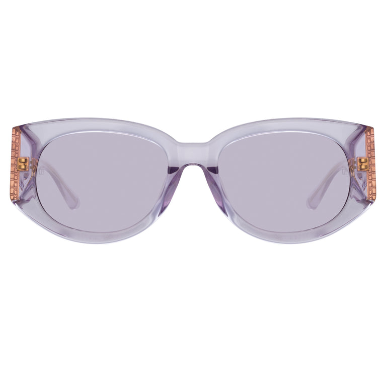 Linda Farrow Debbie D-Frame Sunglasses in Lilac C1 54