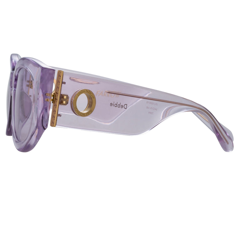 Linda Farrow Debbie D-Frame Sunglasses in Lilac C1 54