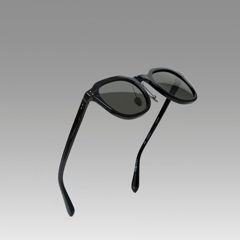 Linda Farrow Fletcher Angular Sunglasses in Black and Grey C1 49