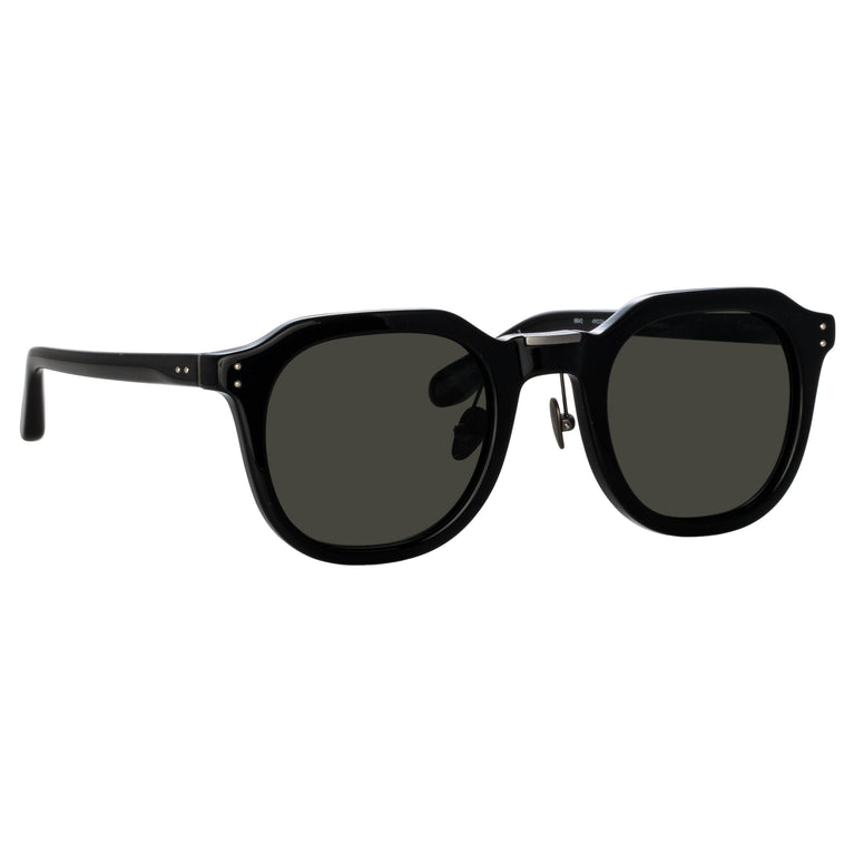 Linda Farrow Fletcher Angular Sunglasses in Black and Grey C1 49