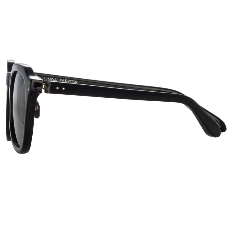 Linda Farrow Fletcher Angular Sunglasses in Black and Grey C1 49