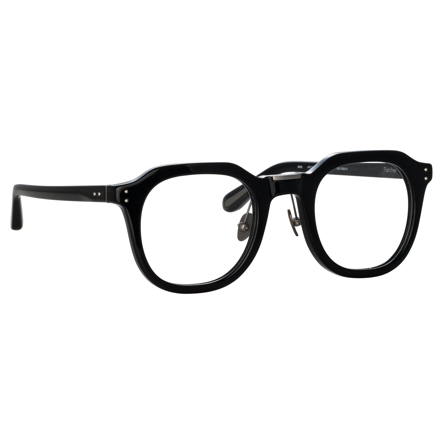 Linda Farrow Fletcher Angular Optical Frame in Black and Nickel C1 49