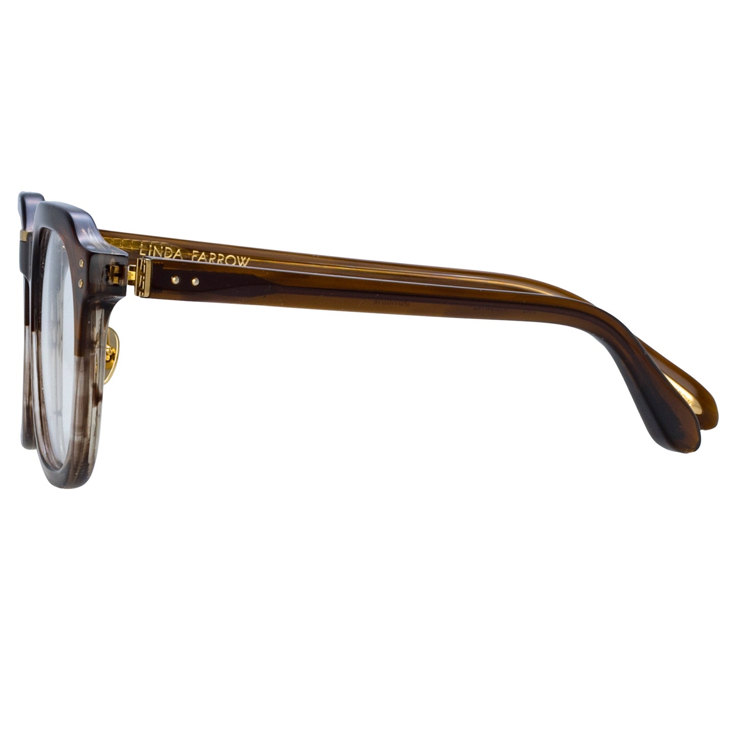Linda Farrow Fletcher Angular Optical Frame in Caramel Horn C1 49